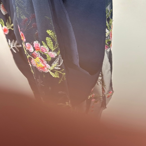 Vince Camuto Navy Floral Midi Dress V neck lined sz 10 NWOT - Picture 10 of 12